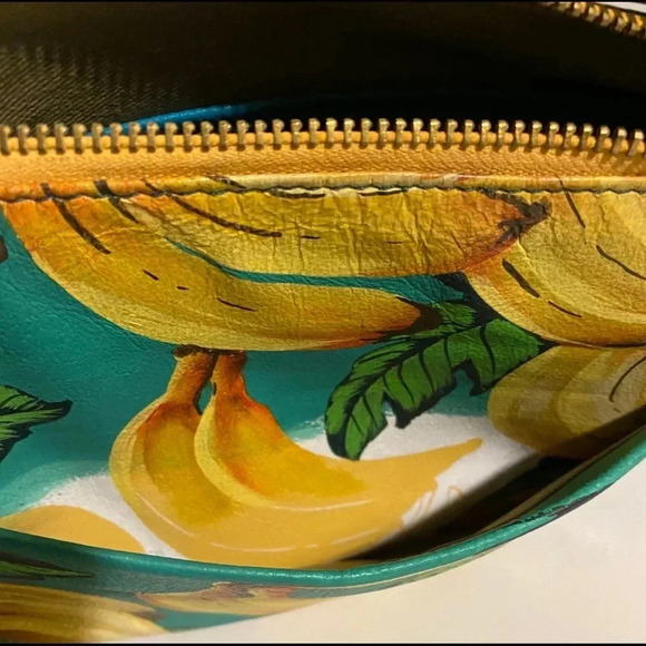 Handmade painted multicolor leather crossbody bag - Picture 8 of 12